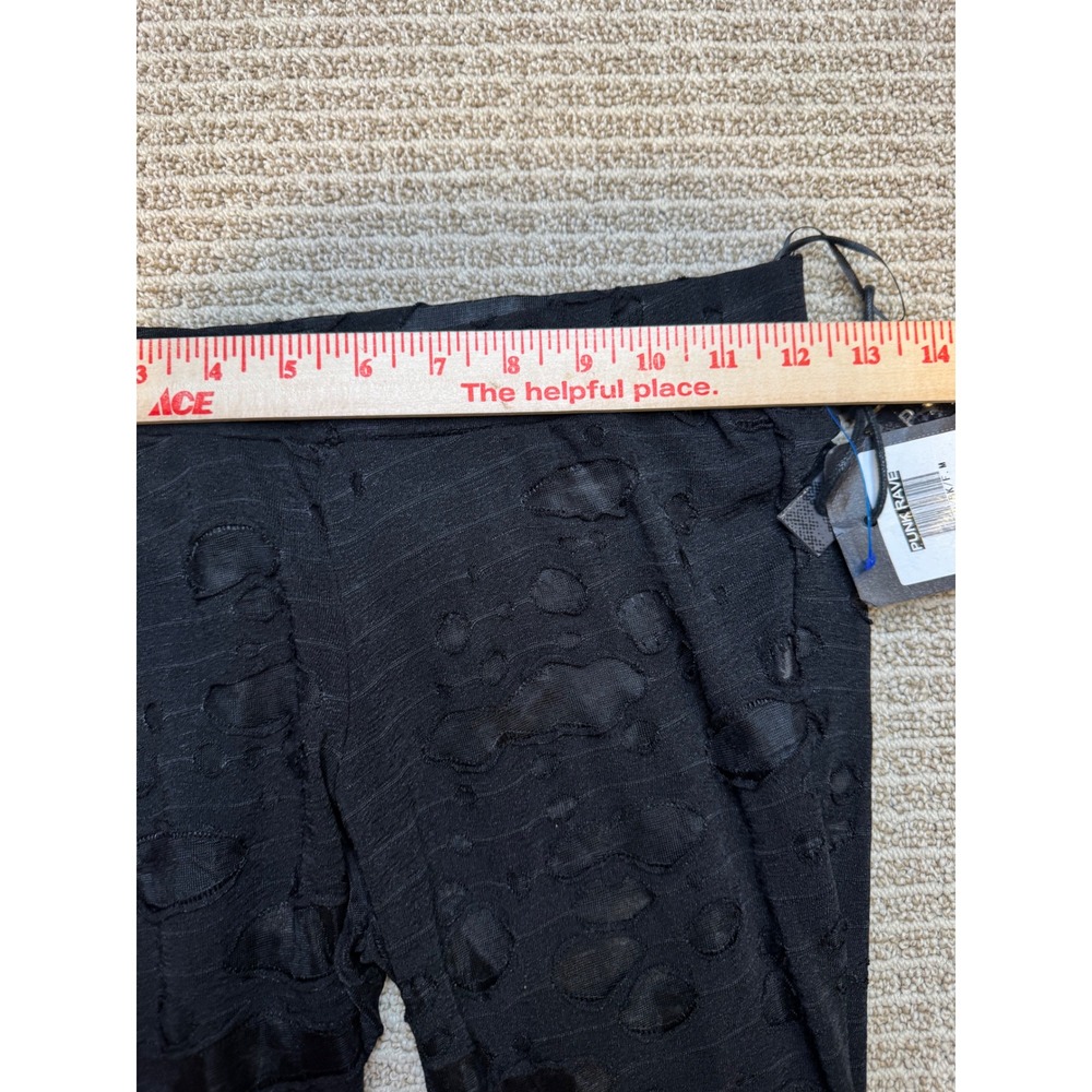 Punk‎ Rave Black Distressed Textured Skinny Pants NWT Goth Grunge Cyberpunk Alt - Picture 8 of 11